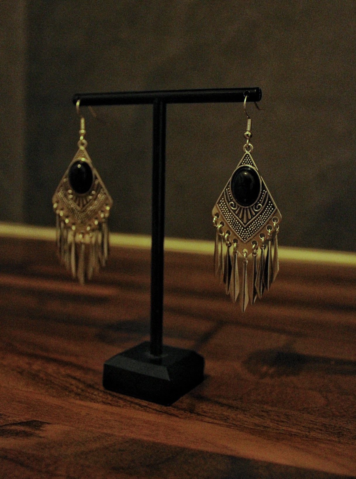 Pendientes tribales de obsidiana