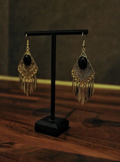 Pendientes tribales de obsidiana