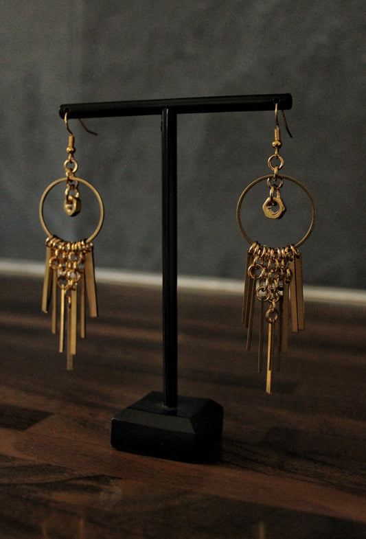 Tribal indus gold earrings